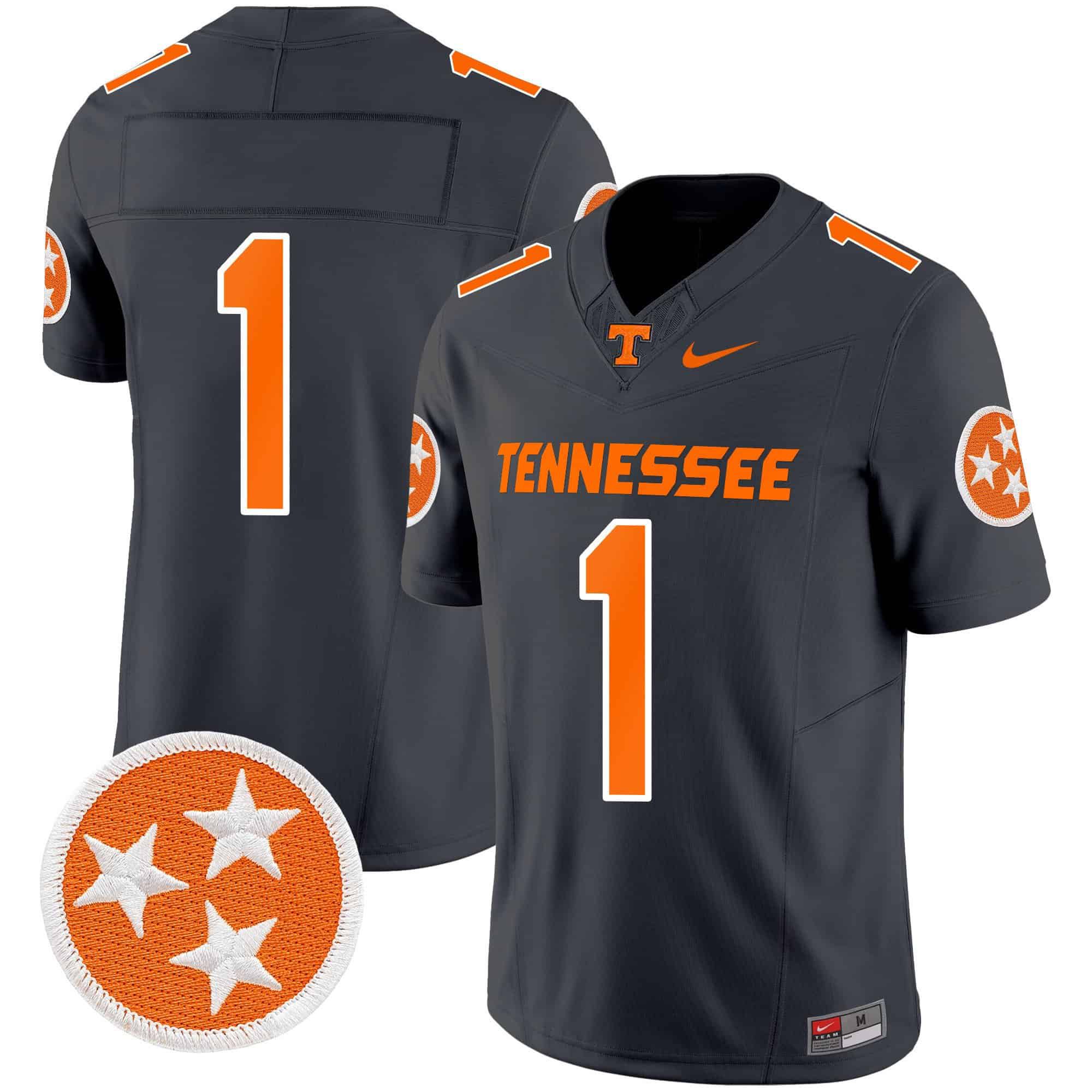 Men Tennessee Volunteers #1 No Name Black 2024 Nike Vapor Limited NCAA Jersey style 1->indianapolis colts->NFL Jersey